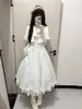 Campanilla de Viento de Color Agua Transparente Estilo Japonés Vestido Lolita para Jóvenes, Vestido Largo Adelgazante que Ceñe la Cintura, Falda Abullonada de Princesa