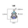 S999 Pé Prata Cloisonne Queima Tinta Azul Estilo Chinês Vintage Pingente de Cabaça Oca DIY Acessórios de Corda com Contas
