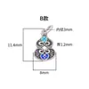 Prata Pura S999 Esmalte Cloisonné Azul Queimado Estilo Chinês Retro Pingente de Cabacinha Vazada Acessórios para Cordão de Miçangas DIY