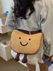 Bolsa Transversal de Grande Capacidade para Mulheres 2026 Nova Moda Bolsa Transversal com Textura para o Dia a Dia Bolsa de Ombro Moda Bolsa de Rosto Sorridente