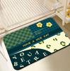 Tapete de Chão de Terra de Diatomáceas com Padrão Simples Pied-de-Poule para Banheiro de Casa, Entrada, Tapete de Entrada Absorvente de Água e Antiderrapante