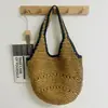 Bolsa de palha tecida à mão estilo ins bolsa de viagem de verão bolsa de praia bolsa tecida bolsa de mão fashion bolsa feminina atacado