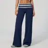 2026 Nuevo Conjunto de Yoga de Lunares Europeo y Americano con Cintura Plegable para Mujer Top de Manga Larga Pantalones de Pierna Ancha Conjunto de Dos Piezas Alta Elasticidad