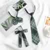 Bosque Letra Jk Corbata de Moño Camisa Uniforme Japonés para Mujer Corbata a Cuadros Estilo Universitario para Estudiantes Hombres Accesorio Sin Corbata