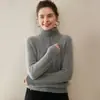 Novo Suéter 100% Caxemira Outono e Inverno para Mulheres, Gola Alta com Zíper Parcial Tricô Puro de Caxemira, Suéter de Tricô Solto, Peça Superior Engrossada