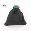 Sombrero de Bebé Otoño Sur Sombrero de Pescador para Niñas con Bola de Color Rizo Coreano Otoño e Invierno Sombrero de Lana Caliente Tejido para Niños