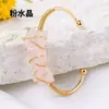 Pulsera de Cristal Natural en Bruto Envuelto en Alambre de Moda Transfronteriza, Accesorios de Pulsera de Cristal Morado y Blanco Natural Tejidos a Mano al por Mayor