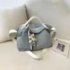 Bolso Tote Transfronterizo para Mujer, Nuevo Bolso de Nicho Estilo Coreano para Mujer, Bolso de Lona Estilo Casual Perezoso, Bolso de Gran Capacidad, Bolso de Hombro