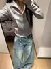 Jeans Retro Americanos de Cintura Alta Estilo Cimitarra para Mujer, Estilo Primavera y Otoño, Diseño High Street, Corte Holgado, Adelgazantes, Pantalones Anchos Fluidos