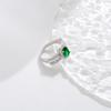 Elegante anillo de lujo ligero con circonitas coloridas de alta calidad para el dedo índice, estilo retro francés para mujer.