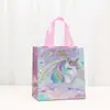 Bolsa de Regalo de Unicornio de Dibujos Animados, Bolsa de Regalo de Cumpleaños, Regalo para el Día del Niño, Bolsa de Tote de Tela No Tejida, Gran Capacidad