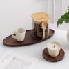 Shumen Estilo Chino Vintage Nogal Portaté Calentador Aislante Posavasos Manteles Individuales Resistente al Calor Anti-quemaduras Hogar Olla de Arena Esterilla Madera