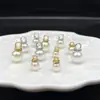 Perla de imitación de agujero medio de aguja única para resaltar el abdomen con accesorios de diamante colgante de perla suelta blanca hecho a mano para bricolaje al por mayor
