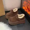Zapatos de algodón estilo Birkenstock de suela gruesa para mujer, nueva colección invierno 2026, con forro de felpa añadido, suelas más gruesas, diseño que aumenta la altura y efecto adelgazante, botas de nieve con plataforma estilo Birkenstock para mujer