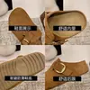 Chinelos Femininos para Exterior Estilo Birkenstock 2026 Verão Novo Retro Slip-On Fáceis de Usar Sapatos Meio Chinelo
