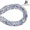 Jinghui DIY Tejido Hecho a Mano Redondo Cuentas de Perlas Cuentas de Puntos Azules Naturales 2m-3m Hecho a Mano Semiacabado Cristal