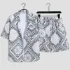 Hawaii Seaside Beach Holiday terno masculino solto plus size casal moda marca camisa de manga curta casual conjunto de duas peças