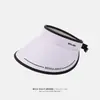 Sombrero de Sol de Goma Negra Ins de Verano Estilo Coreano Sombrero de Sol de Copa Abierta Sombrero de Sol de Paja de Ala Ancha de Moda para Mujer Cinta para la Cabeza Moda Sombrero de Sol