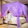 Mosquitera de Comercio Exterior para el Hogar, Malla Encriptada, Gasa, Soporte Engrosado, Tres Puertas, 1.5m/1.8m, Mosquitera de Palacio de Princesa de Pie