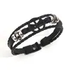 Moda europea y americana logo amante de la paz anti-guerra pulsera de cuero puesto barato buen suministro pulsera simple al por mayor