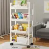 Estante de almacenamiento pequeño con ruedas, organizador de múltiples niveles de pie para snacks, almacenamiento para sala de estar, estantería, cesta móvil para frutas y verduras de cocina