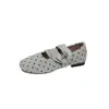 Zapatos de Mujer Mary Jane Cuadrados de Lunares Franceses Individuales 2026 Nuevo Otoño Dulces Bailarinas para Combinar con Faldas Zapatos de Noche