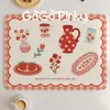 Tapete de Jantar Doméstico Estilo Desenho Animado Coreano Menina Fofa, Tapete Impermeável e Resistente ao Calor para Balcão de Bar, Tapete de Isolamento para Tigelas e Pratos, Tapete para Máquina de Café