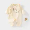 Ropa para Recién Nacidos, Algodón Puro, Todas las Estaciones, Sin Costuras, Mameluco de Manga Larga con Mariposas para Bebés Niñas, Mono para Bebé, Ropa Infantil Clase A Anxi