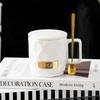 Taza sencilla estilo ins con tapa y cuchara Taza de cerámica para pareja Taza para beber para niños para el hogar Taza para café té para oficina