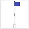 Set de banderín de golf, desmontable y portátil, unión de plástico, asta de nylon de cinco colores, banderín de campo verde