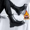 Botas Chelsea para Hombre Zapatos de Cuero de Caña Alta Botas Himney Británicas de Primavera y Otoño Botas Martin para Hombre Botas Negras Transpirables de Verano para Hombre
