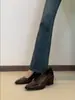 Zapatos Elegantes de Tacón Grueso de 7 cm con Punta Cuadrada, Corte Bajo y Charol para Mujer, Tacones Altos Negros Retro, Zapatos de Commuter para Mujer