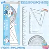 Nuevo Lindo Set de Reglas Sanrio Dibujos Animados Regla Infantil Transportador Triangular Juego de Cuatro Piezas Set de Reglas Transparentes