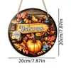 Letrero de Puerta de Madera Plana Impreso con Calabaza Decoración Creativa Colgante de Pared Decoración Festiva Venta al por Mayor desde el Fabricante