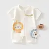 Macacão de Verão de Manga Curta para Bebê Jingqi, Roupas Finas para Bebê, Roupas de Passeio de Verão, Pijamas, Roupas para Recém-Nascido