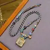 Colgante Estilo Tíbet Thangka Zakhiram Cadena para Suéter Hebilla Viva Hilo de Ágata Cuentas Accesorios de Turquesa Collar de Cristal Blanco
