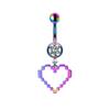 Gatte transfronteiriço gradiente azul roxo Animal Planet piercing de umbigo alienígena piercing de umbigo joia de aço inoxidável