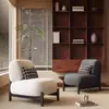 Cadeira Individual de Lazer para Varanda Sofá Cadeira de Designer Minimalista Estilo Creme Sofá Individual para Sala de Estar Luxo Leve