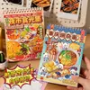 Pegatinas de Espiral Comida de Mercado Nocturno: Material de Collage de Comida Callejera en Miniatura y Estilo de Vida Urbano para Diarios