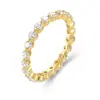 Anillo de diamantes de plata esterlina S925 para mujer, estilo europeo y americano, ligero, de lujo, con circonita de 2,5 mm y diamantes.