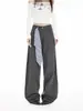 YECHUAN# Jeans Wide Leg Cor Café Lavado Retrô Outono Novo Cintura Alta Quadril Solto Cobrindo Calça Banana Afinando