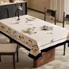Mantel Estilo Francés, Impermeable, Resistente al Aceite, No Requiere Lavado, Lujo Ligero, Tacto de Alta Gama, Mantel Rectangular para Mesa de Comedor, Cubierta de Mesa de Café de PVC que Mejora el Ambiente