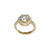 Moda Retro Francesa Anillo Abierto Redondo de Circonita Simple Exquisito Lujo Ligero Versátil Sensación de Gama Alta Anillo Súper Brillante para Dedo Índice Mujeres