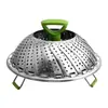 Vaporizador de vegetais de fábrica aço inoxidável dobrável telescópico pão cozido no vapor Vaporizador de lótus vaporizador de cozinha de aço inoxidável atacado