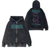 Outono/Inverno Nirvana Nirvana Rock Estilo Americano Retrô Antigo Lavado Cardigan Corrente Com Capuz Jaqueta Suéter
