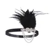 Moda para fiesta de banquete joyería llamativa tocado diadema para el cabello al por mayor diadema para el cabello europea y americana diadema con plumas transfronteriza