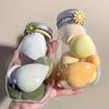 6 huevos de belleza súper suaves sin polvo, secos y húmedos, de doble uso, borlas para polvos, leche, té, botella, esponja cortada, mini gotas de agua, cojín de aire.