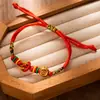 Pulsera de Cuerda de Colores del Festival del Bote del Dragón Bolsa de la Suerte Tejida a Mano Cuerda para la Transferencia del Año de Vida Pulsera de Cuerda Roja de la Suerte
