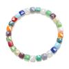 6mm porcelana Jade AB cor plana buraco quadrado pingente diy acessórios de jóias artesanais colar pulseira frisada material
