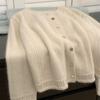 2025 Cardigan de Punto Redondo Rosa con Aroma a Mapache, Suéter Corto Suave de Alta Calidad para Primavera y Otoño, Top Holgado